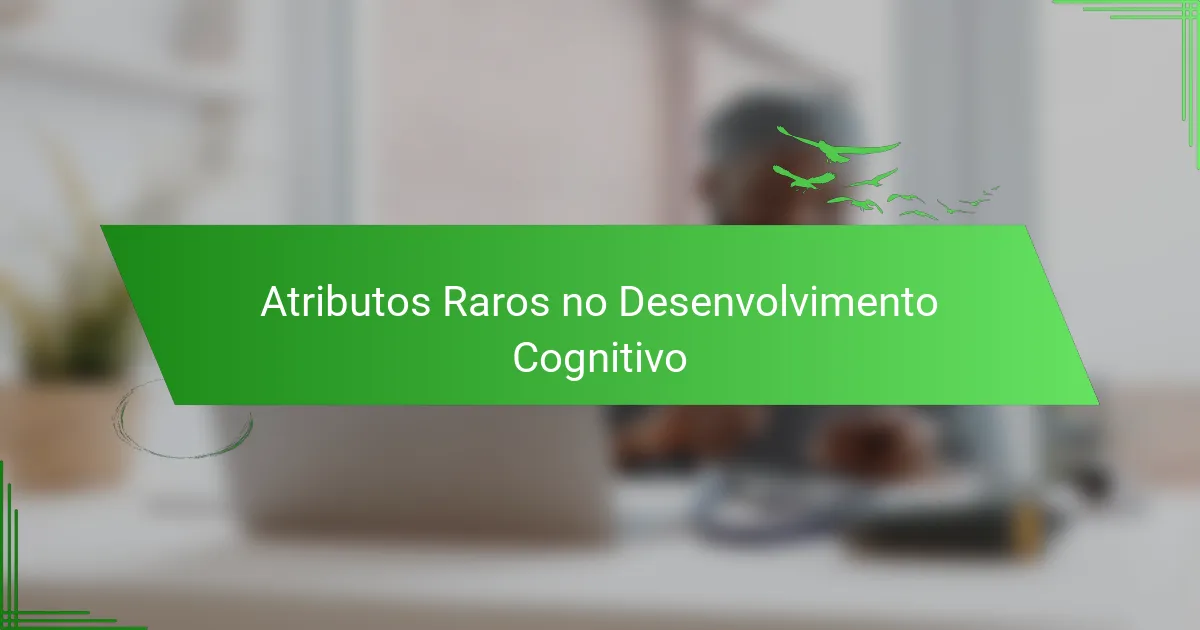 Atributos Raros no Desenvolvimento Cognitivo