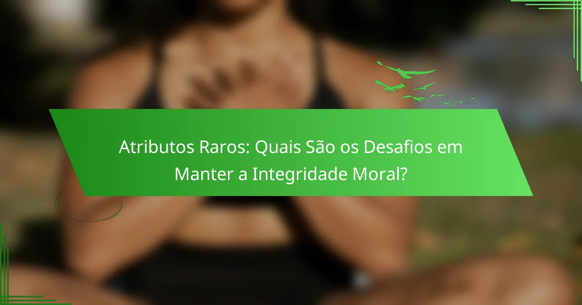 Atributos Raros: Quais São os Desafios em Manter a Integridade Moral?
