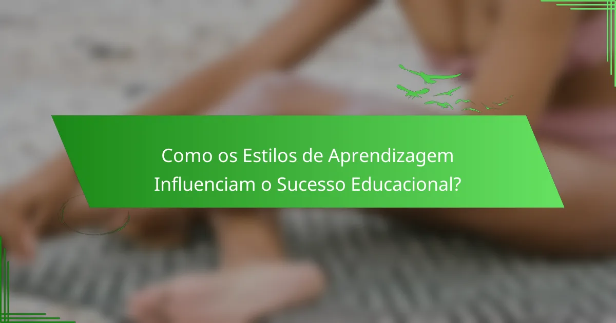 Como os Estilos de Aprendizagem Influenciam o Sucesso Educacional?