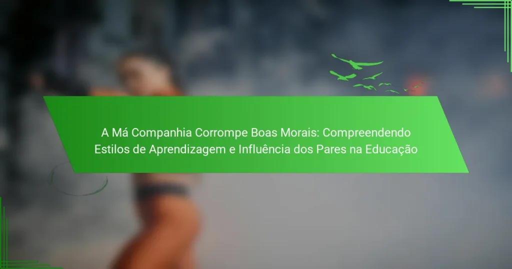 A Má Companhia Corrompe Boas Morais: Compreendendo Estilos de Aprendizagem e Influência dos Pares na Educação