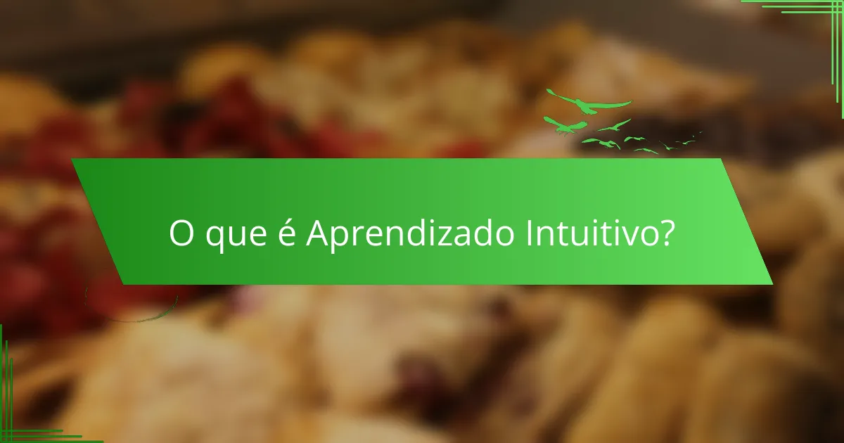 O que é Aprendizado Intuitivo?