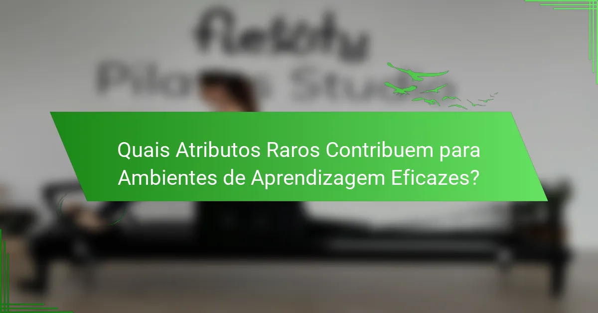 Quais Atributos Raros Contribuem para Ambientes de Aprendizagem Eficazes?