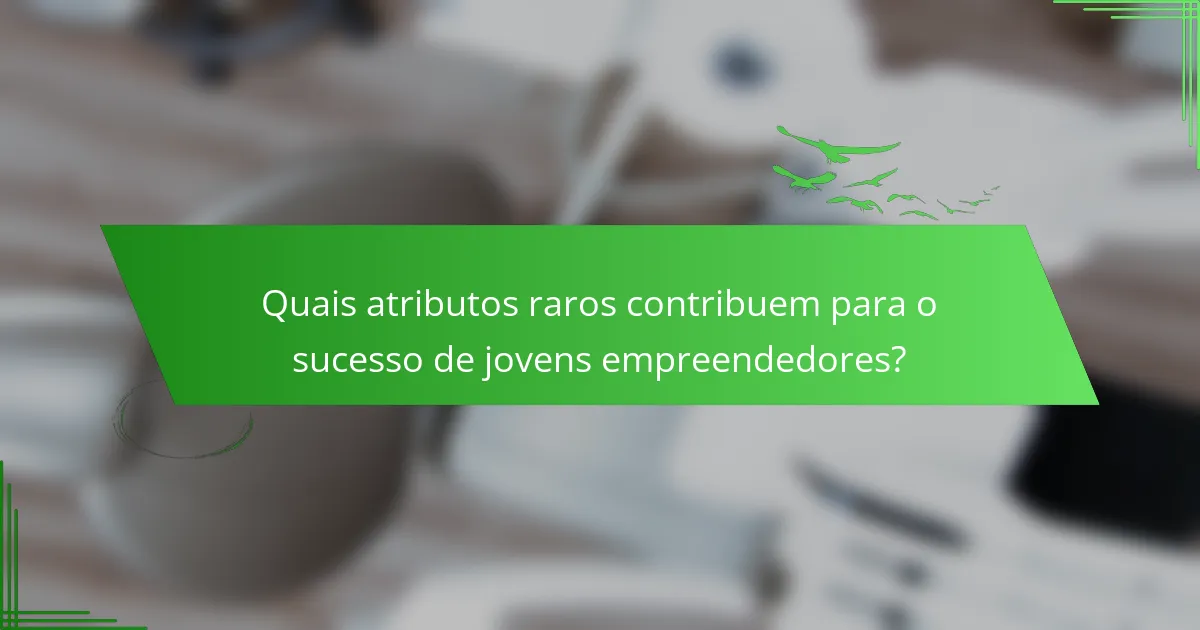 Quais atributos raros contribuem para o sucesso de jovens empreendedores?
