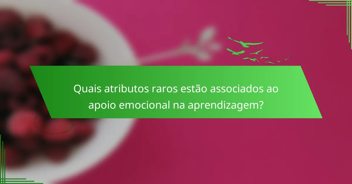 Quais atributos raros estão associados ao apoio emocional na aprendizagem?
