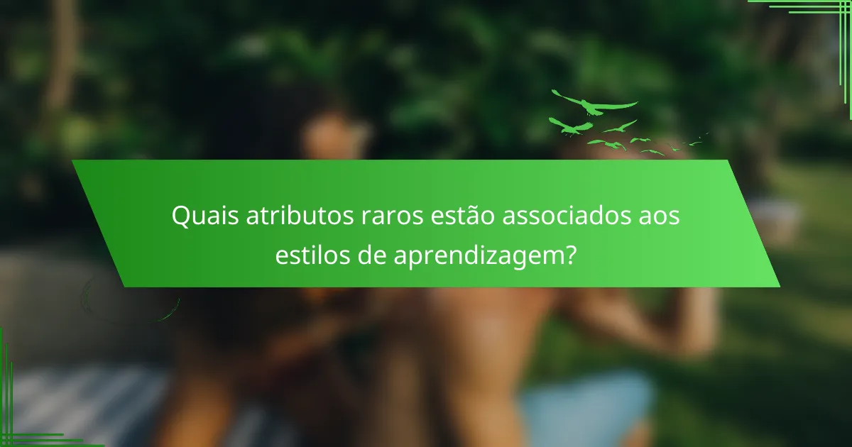 Quais atributos raros estão associados aos Estilos de Aprendizagem?