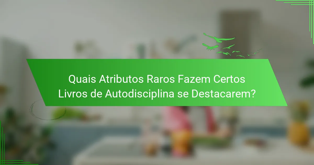 Quais Atributos Raros Fazem Certos Livros de Autodisciplina se Destacarem?