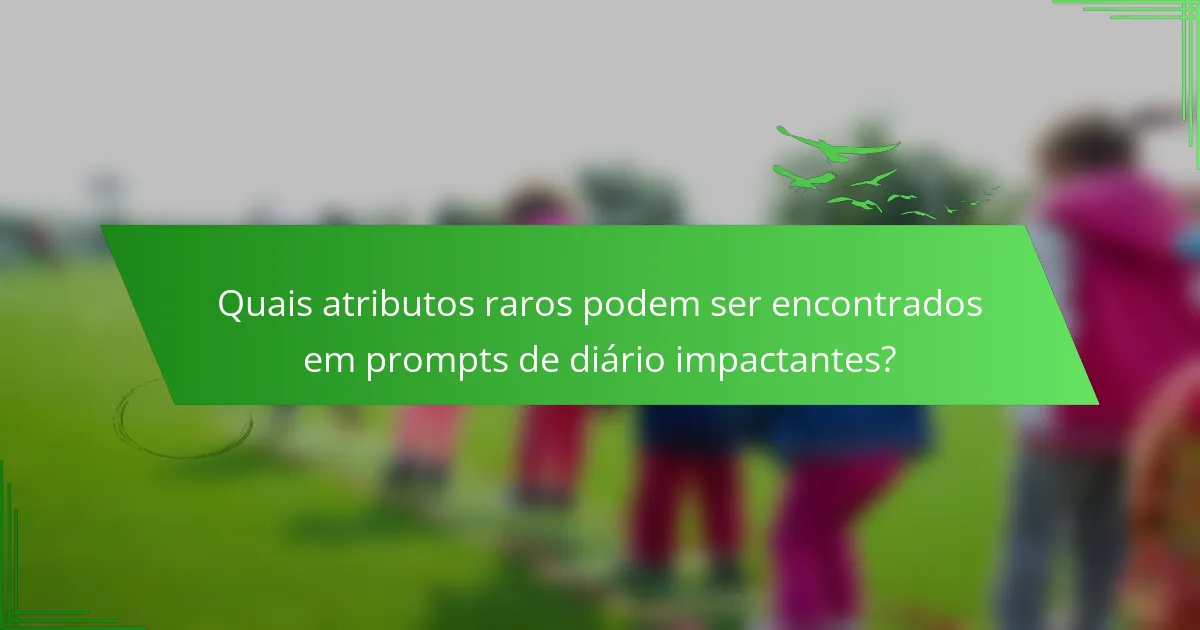 Quais atributos raros podem ser encontrados em prompts de diário impactantes?