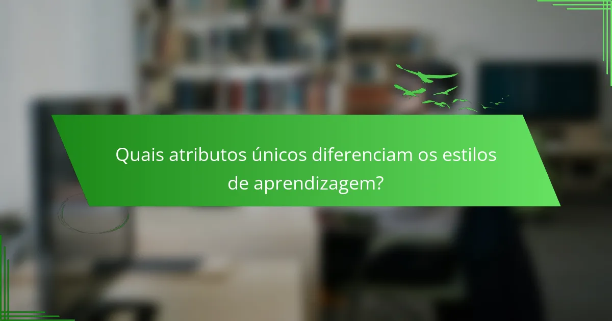 Quais atributos únicos diferenciam os estilos de aprendizagem?