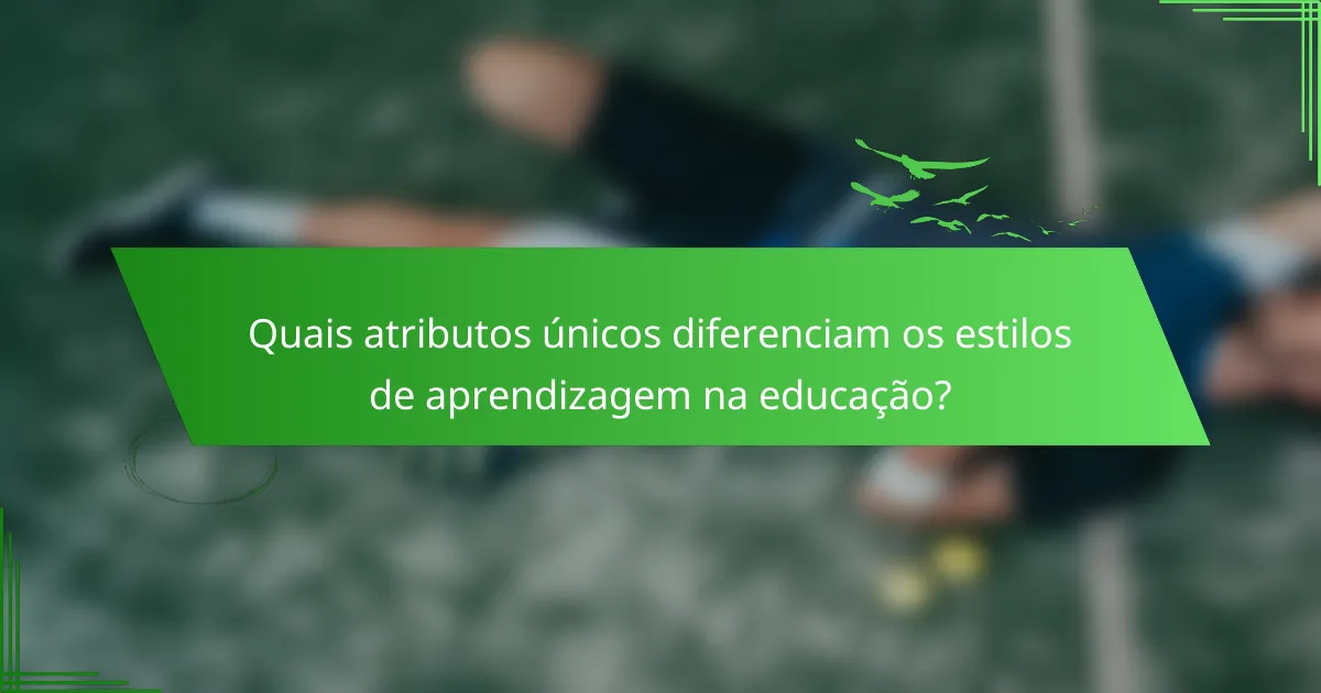 Quais atributos únicos diferenciam os estilos de aprendizagem na educação?