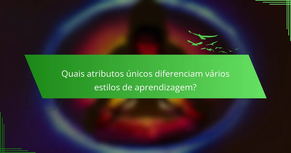 Quais atributos únicos diferenciam vários estilos de aprendizagem?