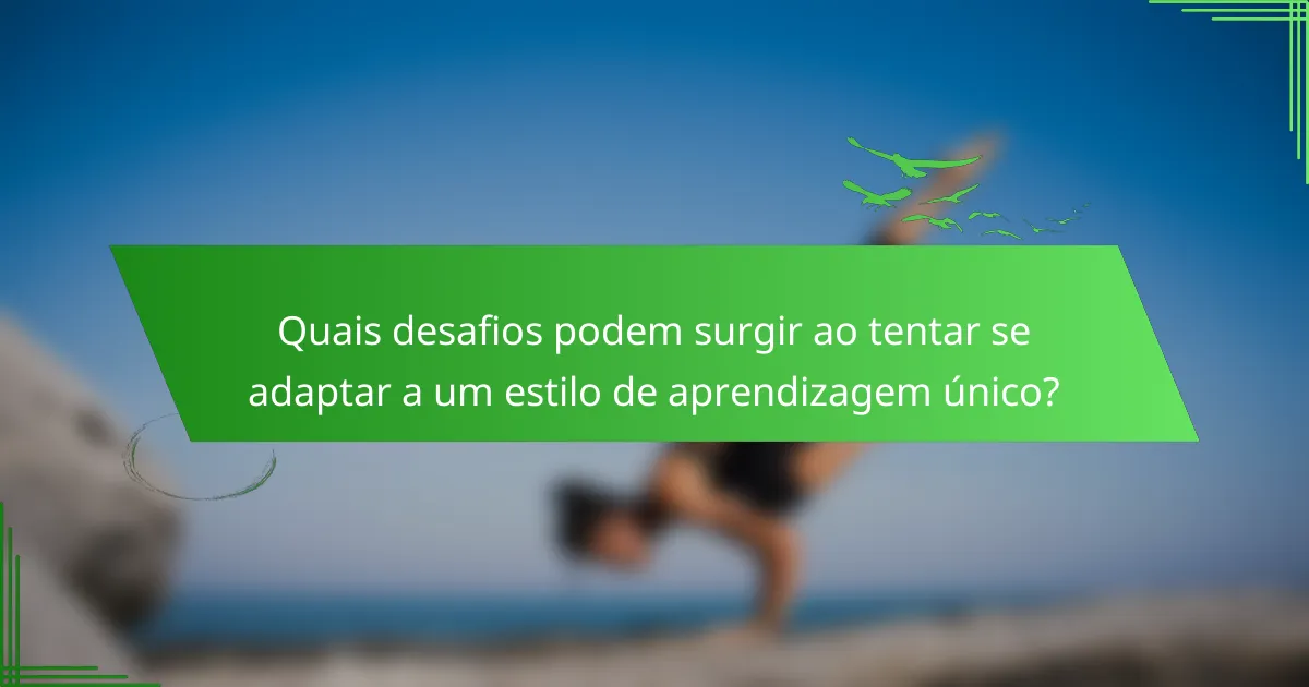 Quais desafios podem surgir ao tentar se adaptar a um estilo de aprendizagem único?