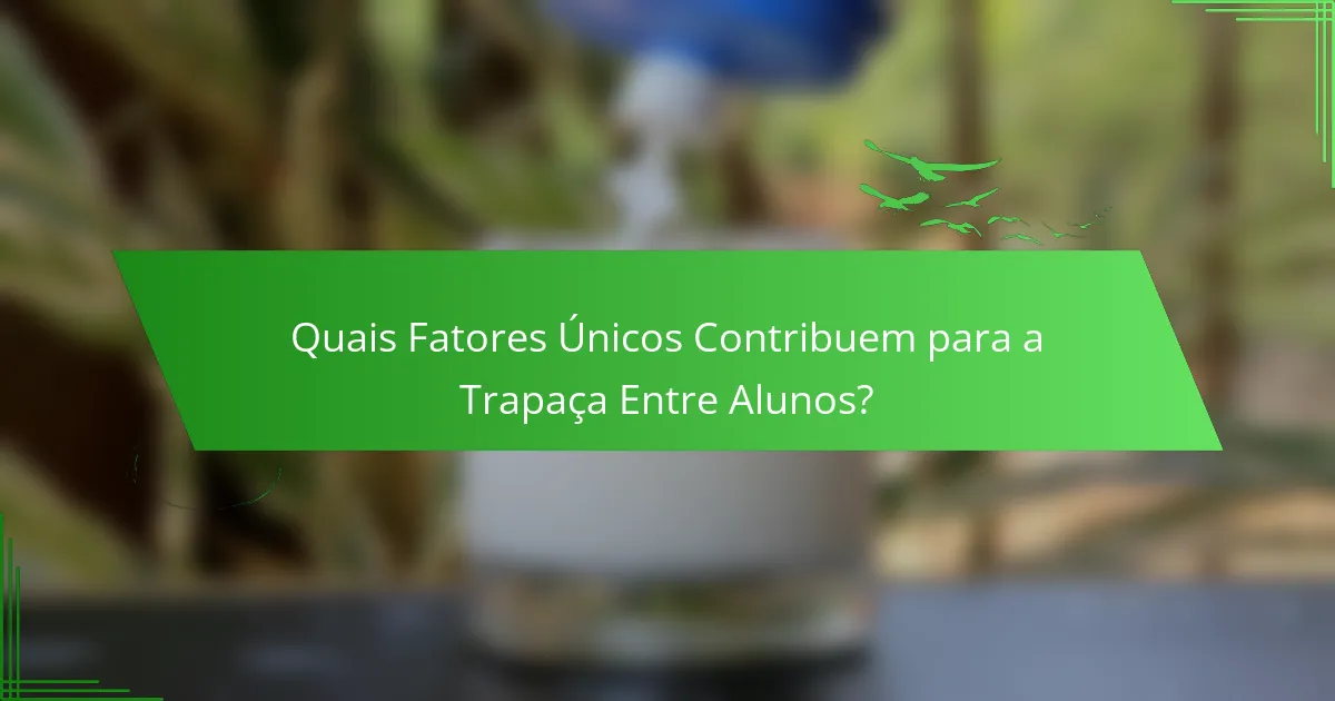 Quais Fatores Únicos Contribuem para a Trapaça Entre Alunos?